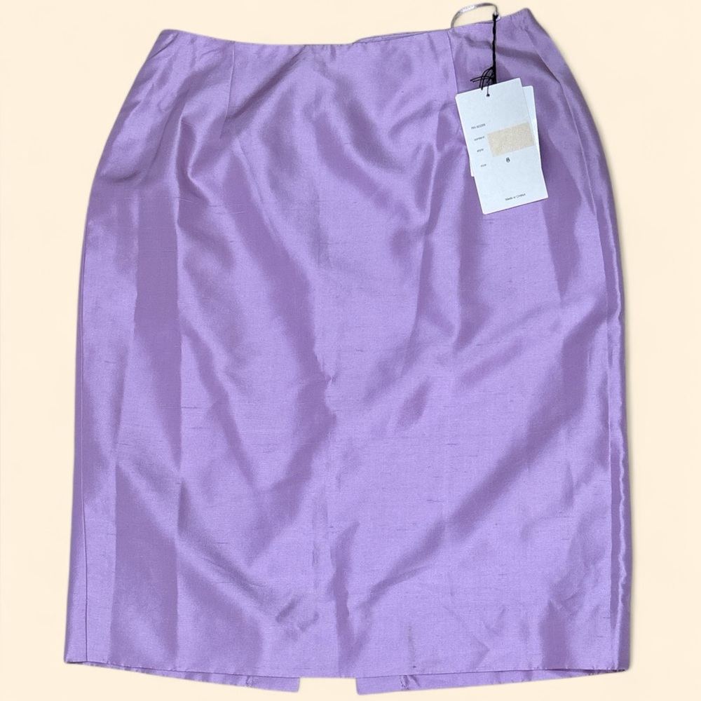 Vintage Noviello Bloom Suits Lavender Silk Skirt, size 8